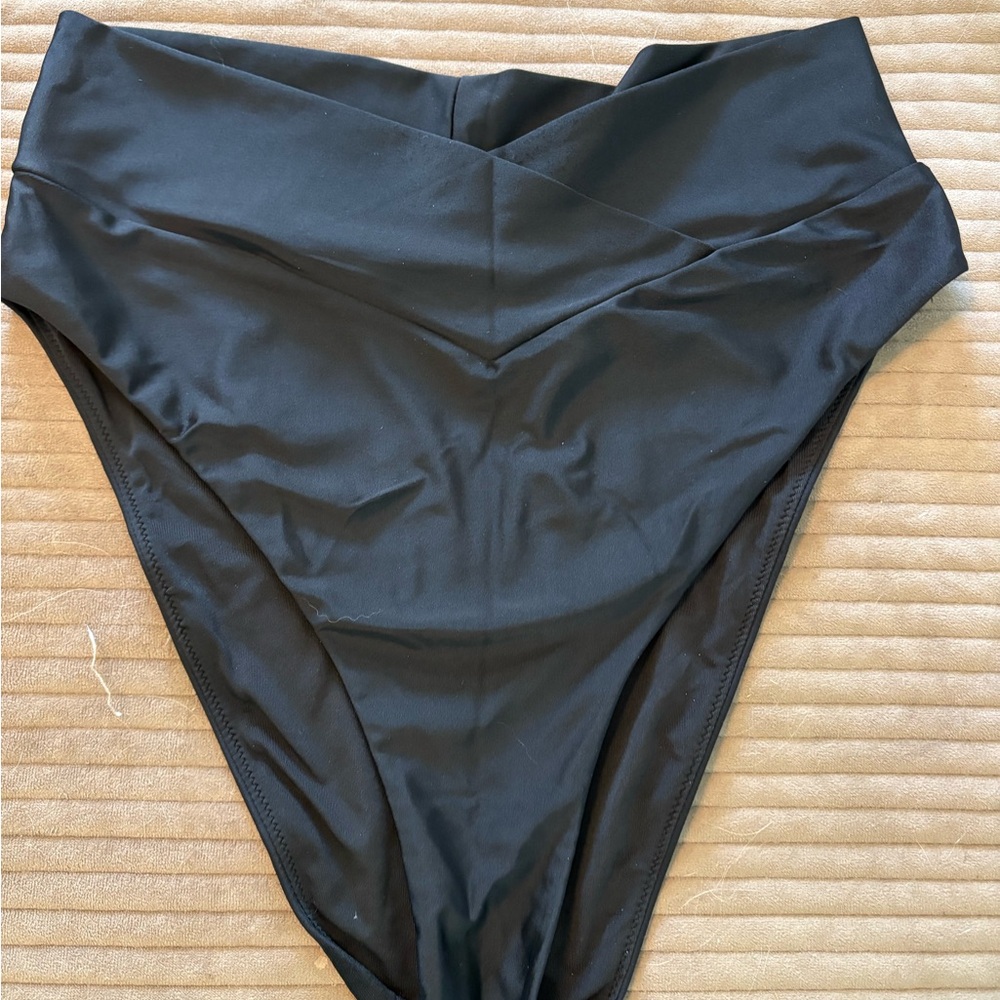 Aerie Black Swim Bottom high cut CHEEKY